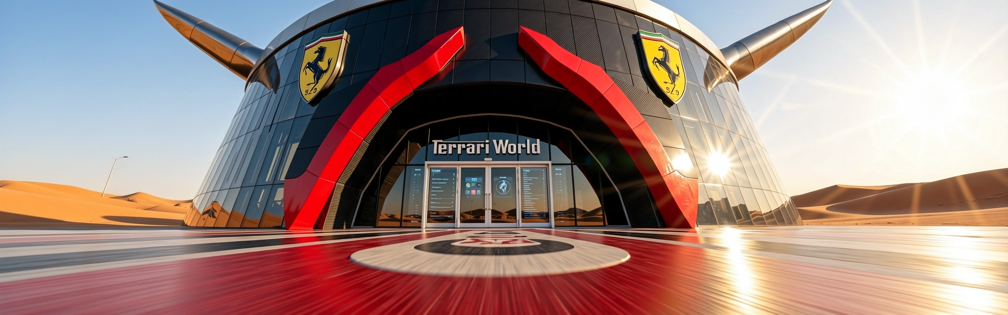 Iconic Ferrari World structure in Abu Dhabi